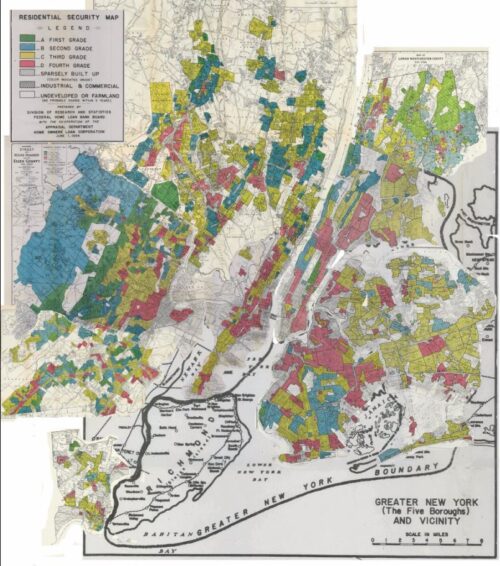 Compilation of redlined maps of New York City. Retrieved from @gregory8jost on Twitter.